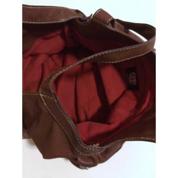 Marc Ecko Brown Bow Studded Slouchy Purse - Picture 3 of 5